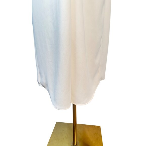2/$30 Zara Small Cream Long Sleeve Drape Flowy Front Midi Dress Polyester - Picture 12 of 16